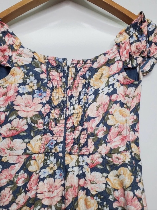 Abercrombie & Fitch Floral Off-Shoulder Mini Dress in Blue and Pink - Picture 3 of 4
